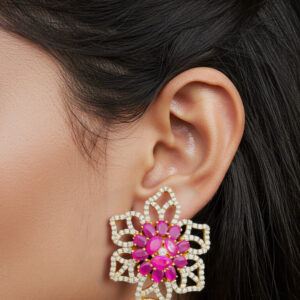 Floral Statement Stud Earrings